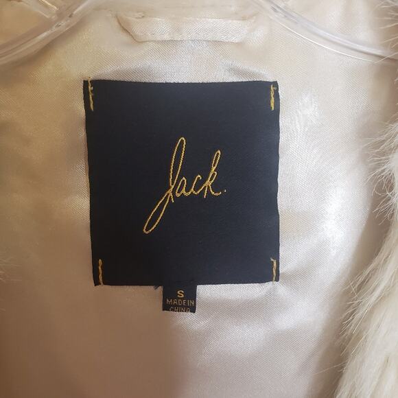 Jack ivory Scotlyn faux fur long open front vest size small - Picture 3 of 9